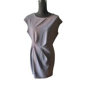 Maurices Mauve Sheath Dress – Pleated Front Detail, Sleeveless